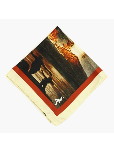 Шелковый шейный платок "Извержение Везувия" SPACCA NEAPOLIS