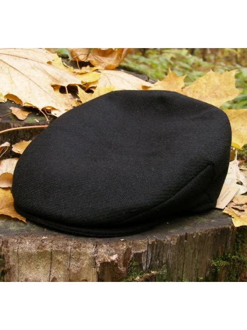 Черная твидовая кепка в винтажном стиле HANNA HATS