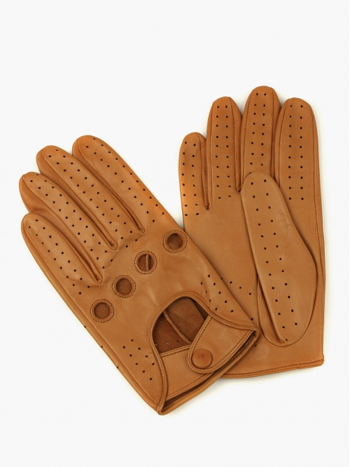 Водительские коричневые перчатки СORDUROY из кожи