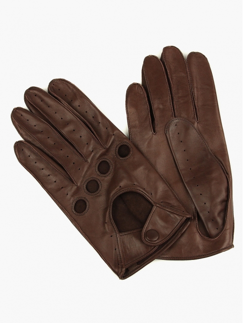 Водительские темно-коричневые перчатки СORDUROY из кожи