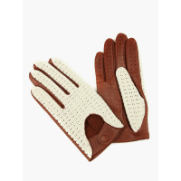 Водительские коричневые кожаные перчатки СORDUROY с вязаным верхом