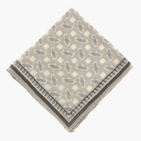 Серый платок с геометрическим узором из тонкой шерсти PAOLO ALBIZZATI