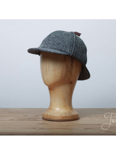 Серая твидовая шляпа Шерлока Холмса в ёлочку HANNA HATS