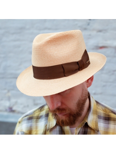 Шляпа Федора натурального цвета из конопляной соломы Stetson /Hemp Straw/