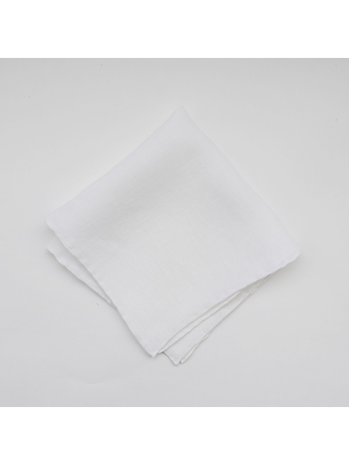 Белый льняной платок FOUR-IN-HAND