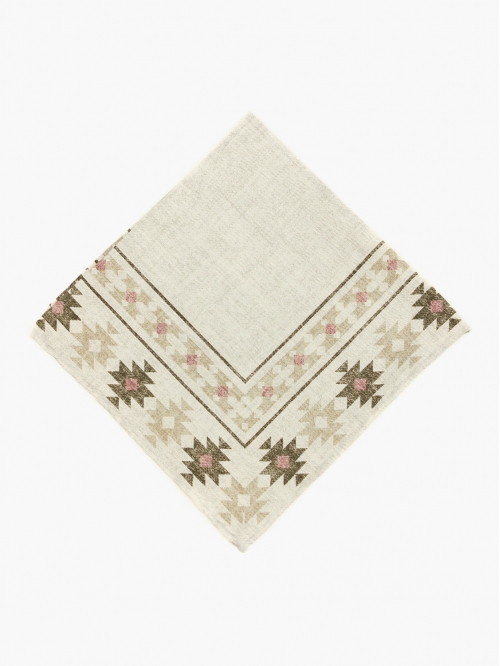 Светло-бежевый платок PAOLO ALBIZZATI с этническим орнаментом