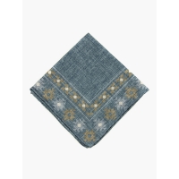 Двусторонний синий платок PAOLO ALBIZZATI с этническим орнаментом