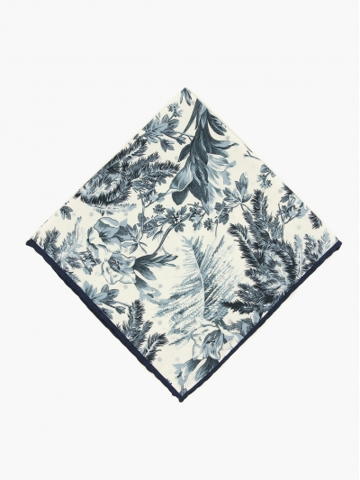 Двусторонний белый платок с растительным орнаментом PAOLO ALBIZZATI