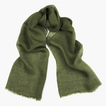 Зеленый льняной шарф FOUR-IN-HAND