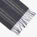Серый шарф в полоску из шерсти и кашемира JOHN HANLY #8004