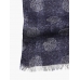Двусторонний синий шарф из льна и хлопка  PAOLO ALBIZZATI / крупный горох и полоска
