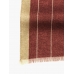 Двусторонний шерстяной шарф PAOLO ALBIZZATI бордовый и бежевый в тонкую полоску