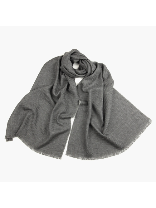 Серый шерстяной шарф PAOLO ALBIZZATI