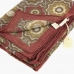 Тонкий бордовый шарф с геометрическим орнаментом в коричневых тонах PAOLO ALBIZZATI