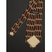 Серо-бежевый шёлковый галстук CHRISTIAN DIOR в золотую решётку с бордовыми капсулами