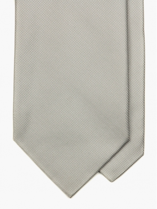 Светло-серый галстук из шёлка DOLCEPUNTA в мелкую белую крапинку