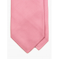 Розовый галстук из шёлка DOLCEPUNTA в белую крапинку