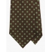 Коричневый шелковый галстук с мелким цветочным узором FOUR-IN-HAND