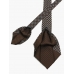 Коричневый шелковый галстук с узором фуляр FOUR-IN-HAND