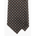 Коричневый шелковый галстук с узором фуляр FOUR-IN-HAND