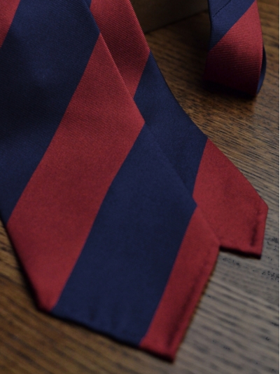 Бордово-синий галстук FOUR-IN-HAND в широкую полоску
