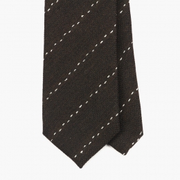 Коричневый галстук в пунктирную полоску FOUR-IN-HAND