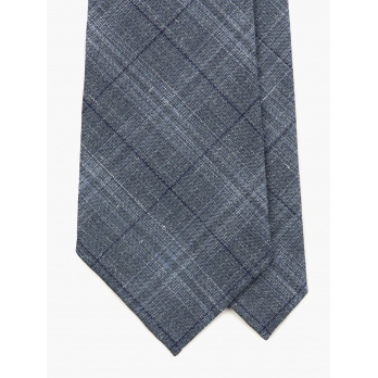 Серо-голубой галстук из шерсти и льна FOUR-IN-HAND 