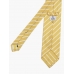 Золотисто-жёлтый галстук из шёлка GaGà в косую белую полоску