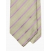 Светло-оливковый галстук из шёлка GaGà в косую сиреневую полоску