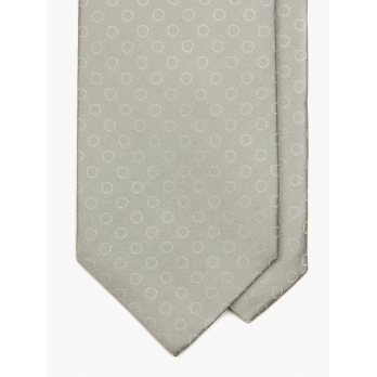 Светло-серый галстук из шёлка GaGà в крапчатый горошек