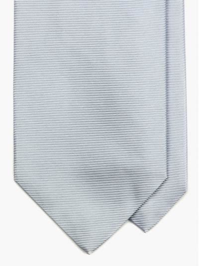Серо-голубой галстук из шёлка GaGà в горизонтальну мелкую полоску