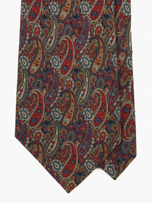 Многоцветный шёлковый галстук BIANCHINI FERIER с рисунком пейсли