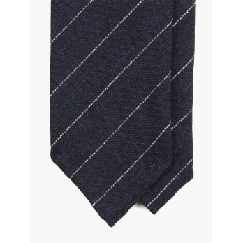 Чернильный галстук PAOLO ALBIZZATI в тонкую косую полоску 