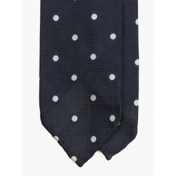 Тёмно-синий галстук в горошек PAOLO ALBIZZATI из шёлка гренадин 
