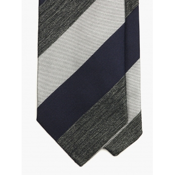 Шёлковый сине-стальной галстук PAOLO ALBIZZATI с серой полосой