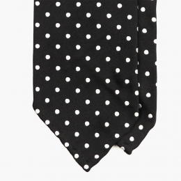 Черный в горошек шёлковый галстук STEFANO CAU