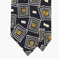 Шелковый галстук с крупным винтажным рисунком в стиле 40-50-х  STEFANO CAU