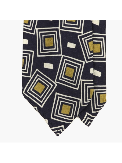 Шелковый галстук с крупным винтажным рисунком в стиле 40-50-х  STEFANO CAU