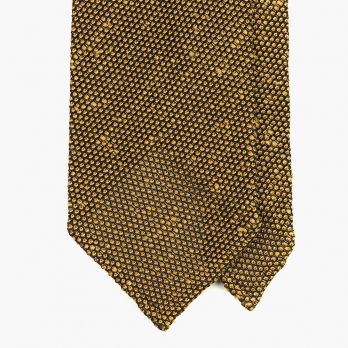 Янтарно-горчичный галстук из шёлка-гренадина STEFANO CAU