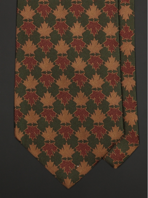 Болотный шёлковый галстук VALENTINO в кленовый лист