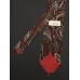 Бордовый шёлковый галстук VALENTINO с восточным рисунком и слонами