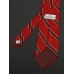 Красный шёлковый галстук VALENTINO в косую фиолетово-жёлтую полоску