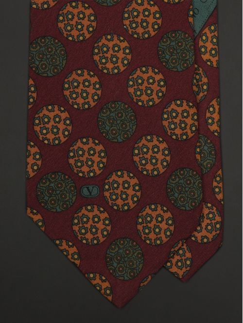 Сливовый шёлковый галстук VALENTINO с крупным рисунком
