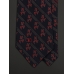 Тёмно-синий шёлковый галстук VALENTINO в тройную косую полоску с цветами