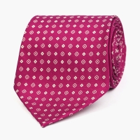 Пурпурный шёлковый галстук с мелким цветочным узором VARSUTIE