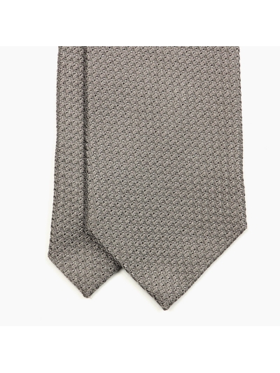 Серо-бежевый галстук из шёлка-гренадина VARSUTIE