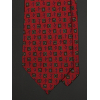 Винный шёлковый галстук YvesSaintLaurent в квадратик