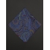 Комплект (галстук + нагрудный платок) LANVIN синий с разноцветным рисунком пейсли