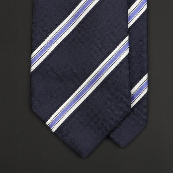 Темно-синий в полоску шелковый галстук ASCOT
