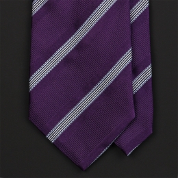 Cиреневый галстук в полоску FUENTECAPALA из шелка и хлопка